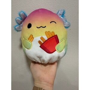 Squishmallow Flip-A-Mallow 8" • Axolotl ⇄ Fries Reversible Plush HTF Rainbow